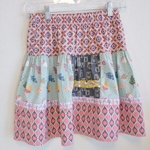 Matilda Jane Once Upon A Time Croquet Molly Skirt Sz 12 Patchwork
